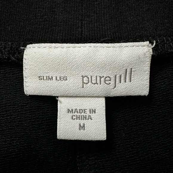 J. Jill Purejill Slim Leg Pima Cotton Blend Black Pull On Pants, Sz Medium - Picture 7 of 10